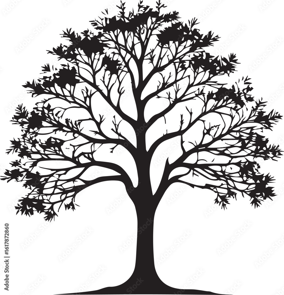 Obraz premium Tree silhouette Vector | Minimalist & Trendy Tree Silhouette Design | Unique & Stylish Tree Artwork for Vector design