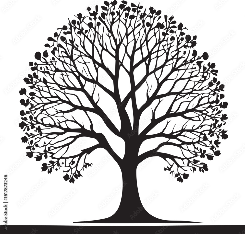Obraz premium Tree silhouette Vector | Minimalist & Trendy Tree Silhouette Design | Unique & Stylish Tree Artwork for Vector design