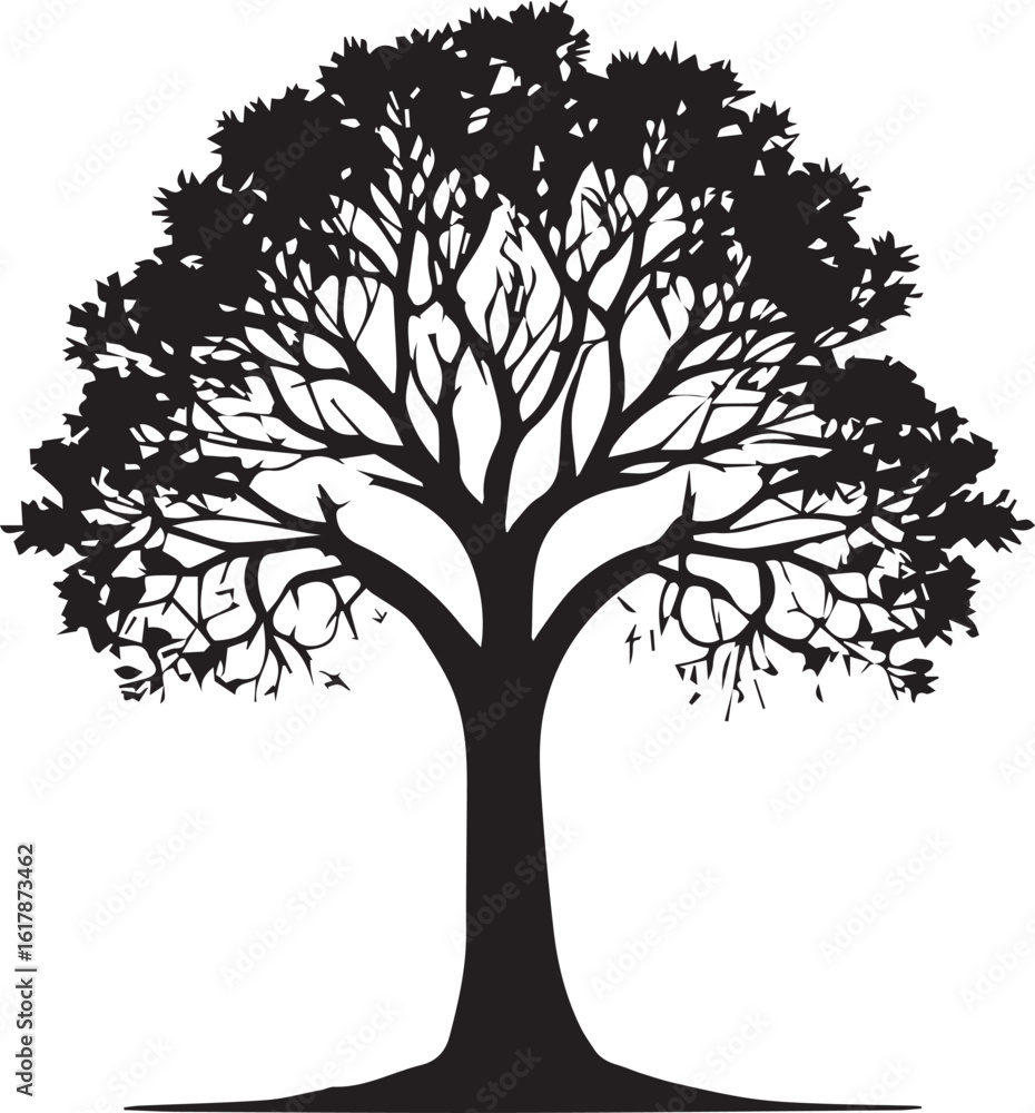 Fototapeta premium Tree silhouette Vector | Minimalist & Trendy Tree Silhouette Design | Unique & Stylish Tree Artwork for Vector design