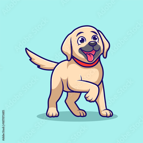 Cute Cartoon Labrador Puppy Illustration