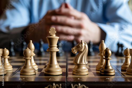 Wallpaper Mural Strategic thinking person contemplating chess game Torontodigital.ca