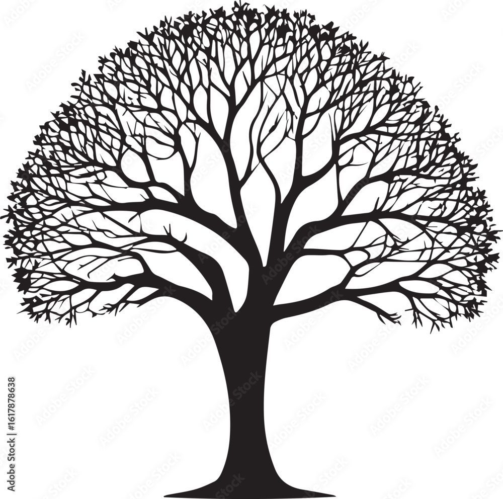 Fototapeta premium Tree silhouette Vector | Minimalist & Trendy Tree Silhouette Design | Unique & Stylish Tree Artwork for Vector design