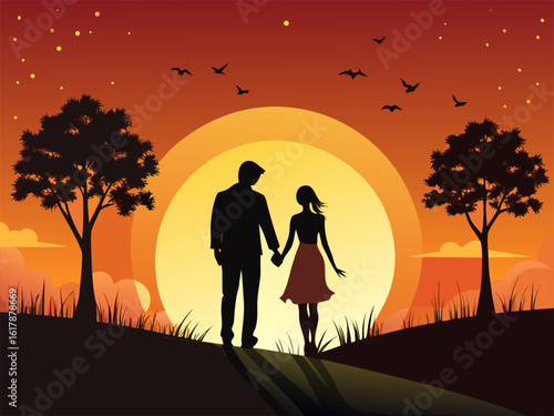 couple walking in the park