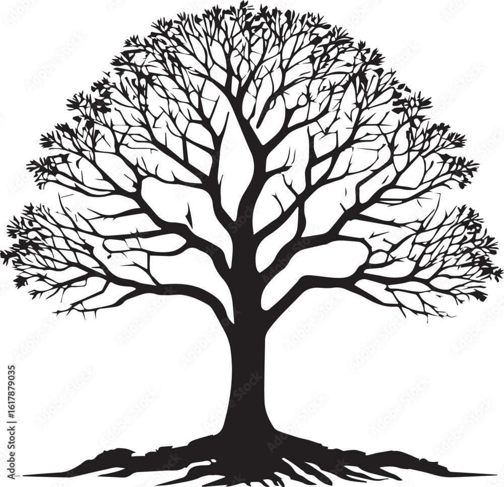 Fototapeta premium Tree silhouette Vector | Minimalist & Trendy Tree Silhouette Design | Unique & Stylish Tree Artwork for Vector design