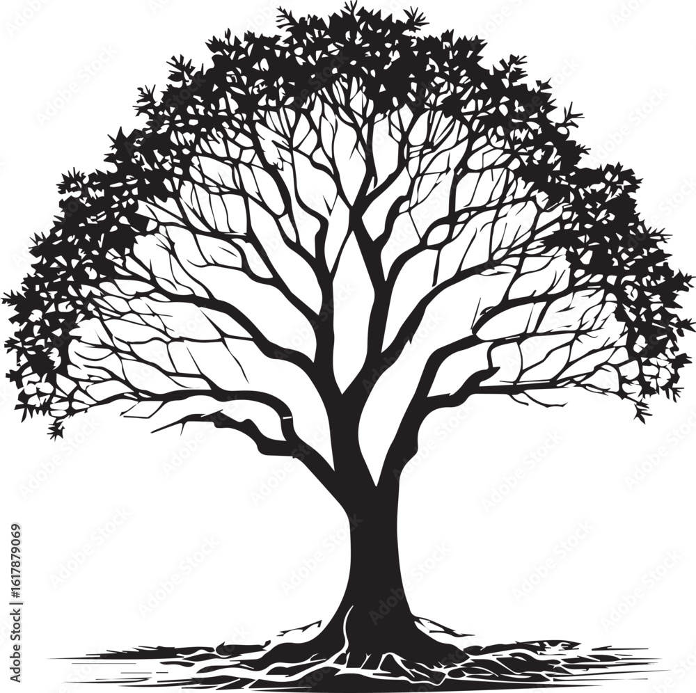 Fototapeta premium Tree silhouette Vector | Minimalist & Trendy Tree Silhouette Design | Unique & Stylish Tree Artwork for Vector design