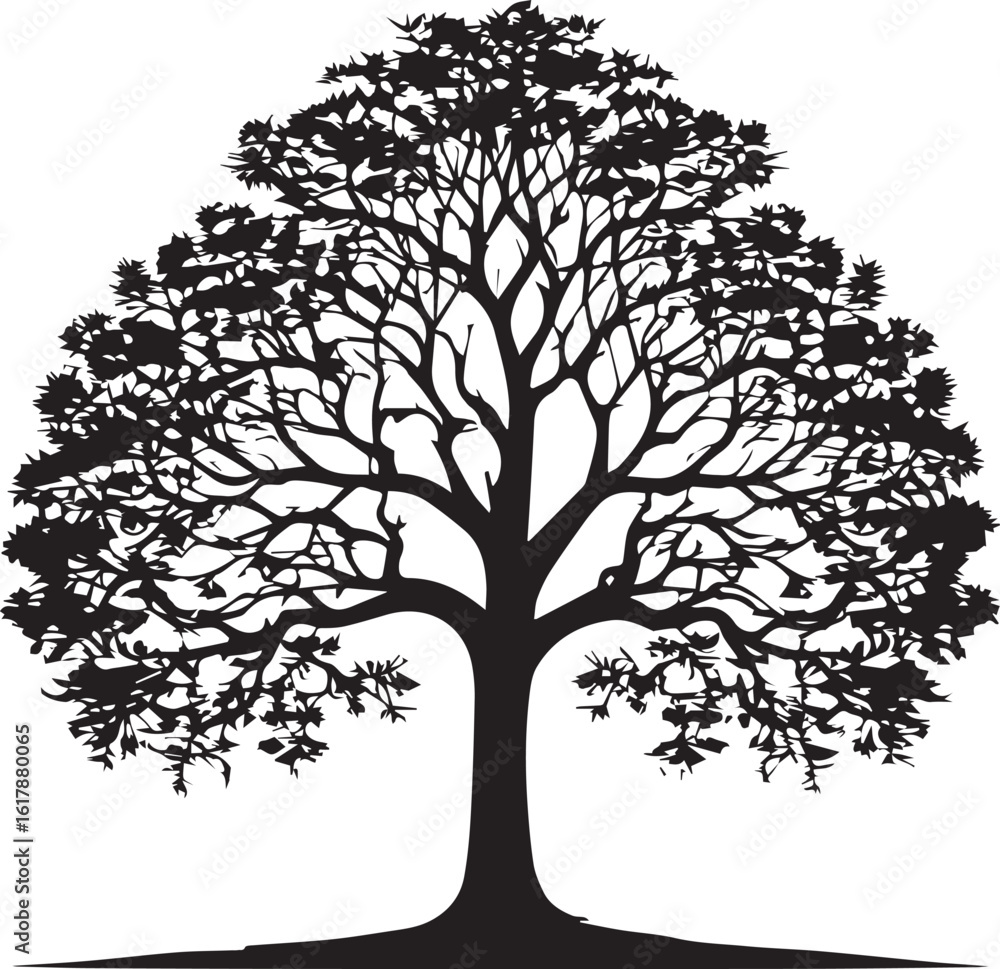 Fototapeta premium Tree silhouette Vector | Minimalist & Trendy Tree Silhouette Design | Unique & Stylish Tree Artwork for Vector design