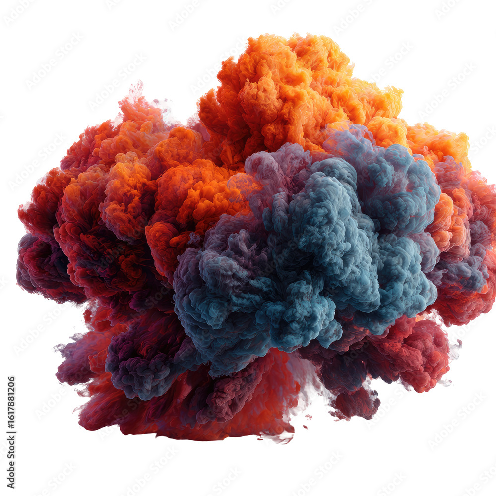 Fototapeta premium Colorful, swirling cloud of inks or smoke