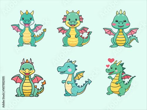 cute-western-dragons-cartoon-set