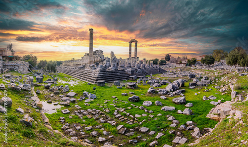 The Apollo Temple view in Didim Town of Turkey