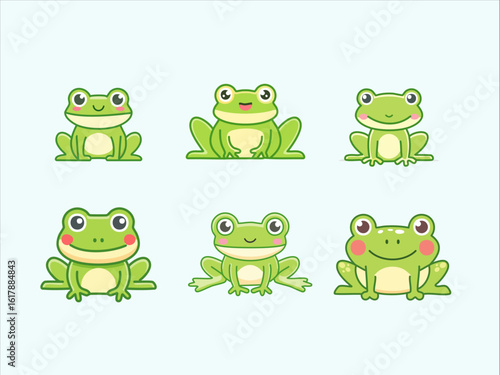 cute-frog-cartoon-set