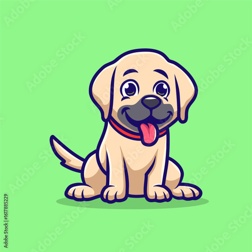 Cute Cartoon Labrador Puppy Illustration