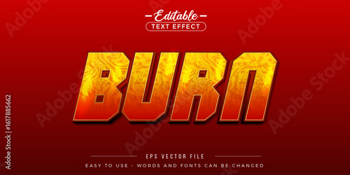 Burn text with modern fonts, editable text effects.