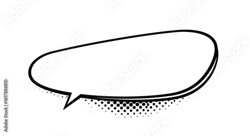 Comic Style Speech Bubble with Halftone Shadow Effect