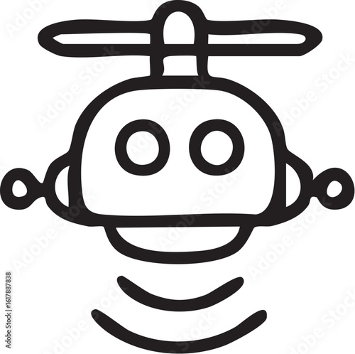 Simple Robot Head with Rotor and Signal.