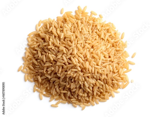 Pile of brown rice grains