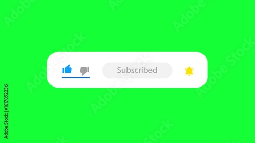 Like and dislike icon, subscribe button, notification buttons 