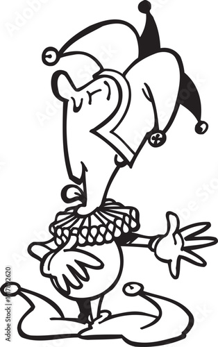 sketch vector illustration silhouette image design caricature icon logo symbol dwarf clown in action show