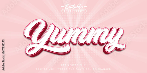 Yummy text style, editable text effect.