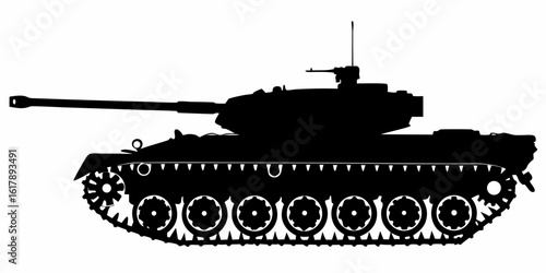 main battle tank silhouette - heavy armor vehicle