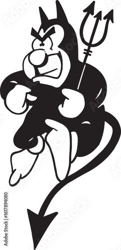 sketch vector illustration silhouette image design caricature icon logo symbol mythological creature devil demon 