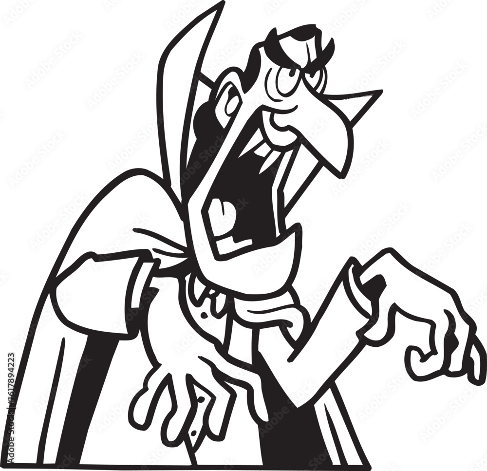 Fototapeta premium sketch vector illustration silhouette image design caricature icon logo symbol mythological creature monster vampire dracula bloodsucker 