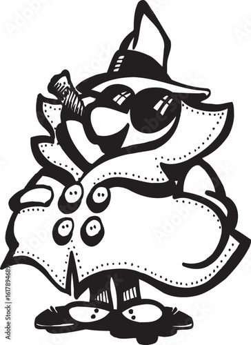 sketch vector illustration silhouette image design caricature icon logo symbol mafia boss criminal gangster 