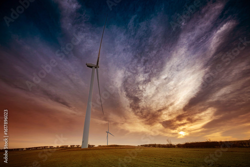 Sunrise in a field in the north east of England.