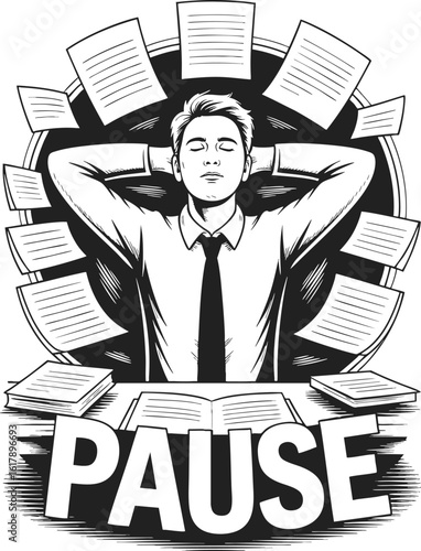 Overload pause, mental reset, taking a break from work