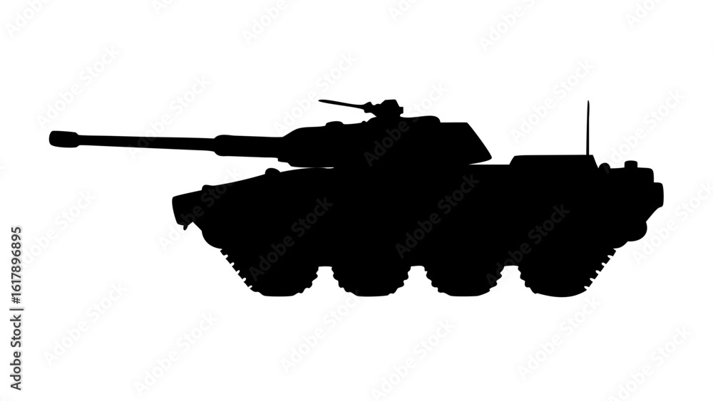 Fototapeta premium wheeled armored vehicle silhouette - combat gun car