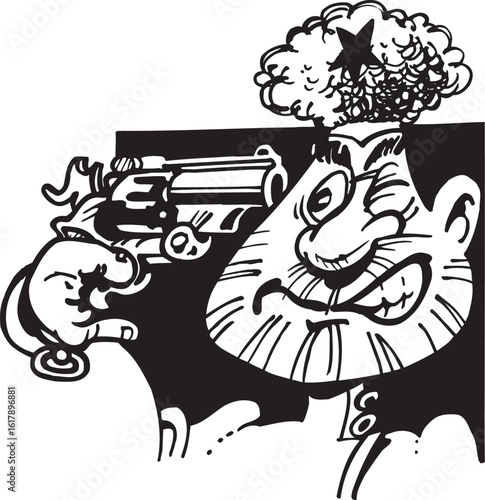 sketch vector illustration silhouette image design caricature icon logo symbol unconsciously making mistakes to oneself