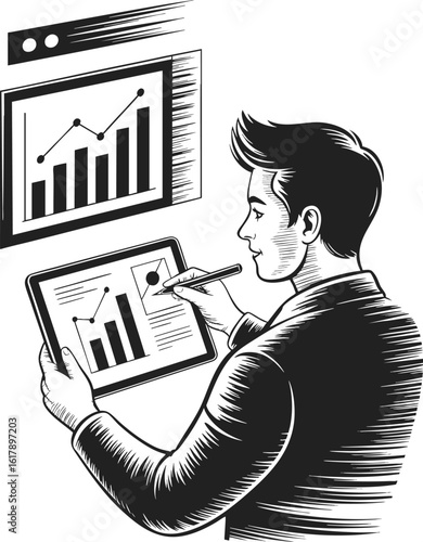 Product analytics Examination of data metrics, performance reviews, strategic decision-making, and growth trends