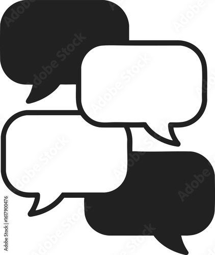 Text bubble exchange illustrating dialogue engagement, communication concepts, conversational dynamics, and idea sharing