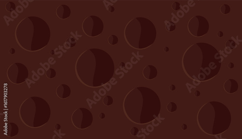 Pattern of porous milk chocolate. Abstraction. Vector seamless chocolate background for printing, packaging.