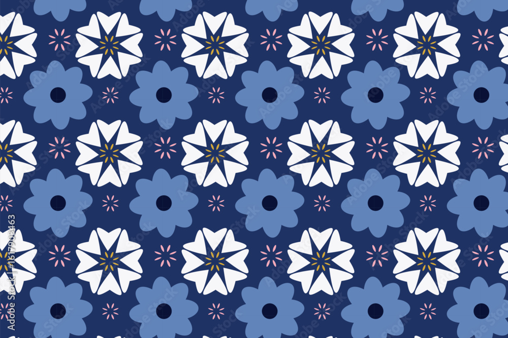 Fototapeta premium Timeless tribal and geometric repeats blending Aztec, bohemian, and mid-century styles, perfect for statement textiles and fashion prints.