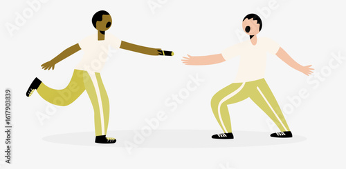 kids are compete a relay run illustration. Sport day and school event vector illustration.