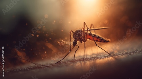 Wallpaper Mural Close-up of a mosquito feeding on human skin Torontodigital.ca