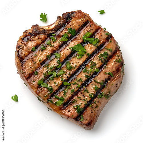 Grilled Steak with Herb Garnish