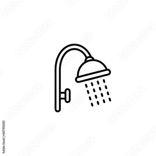 Simple shower outline icon for various applications