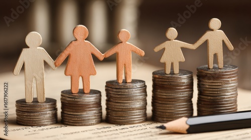 British Columbia Day Family Wealth Transfer Concept with Coins and Legal Forms, Premium Modern Summer Financial Planning for Millennials Marketing Campaigns