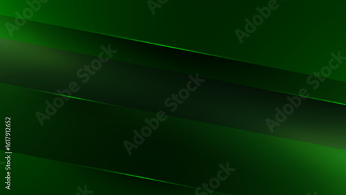 立体パネルの重なりが美しい緑の抽象背景
