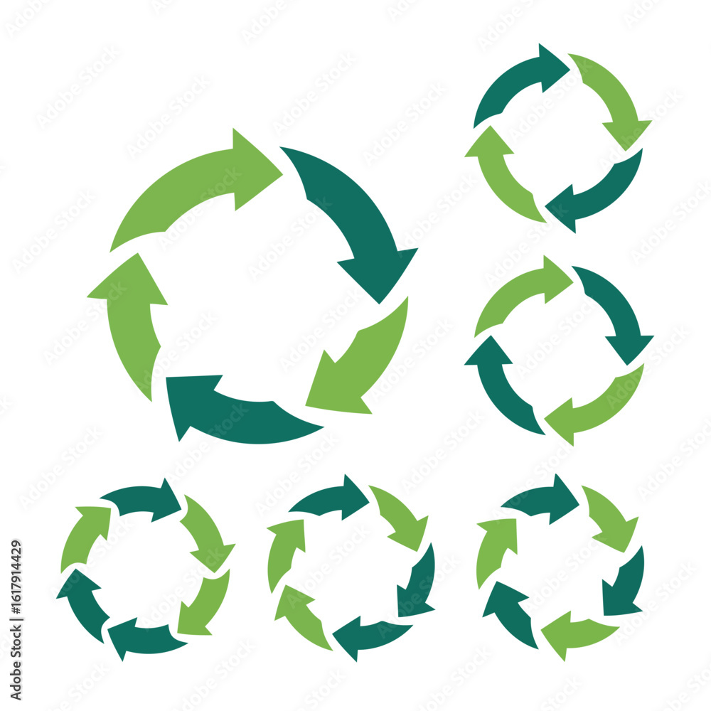 Fototapeta premium Vector art of vector illustration of circular arrows in a looping motion representing recycling and continuous processes