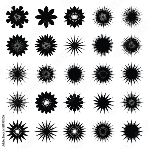 Wallpaper Mural Vector art of vector illustration of a diverse collection of abstract floral and star shapes for decorative design elements Torontodigital.ca