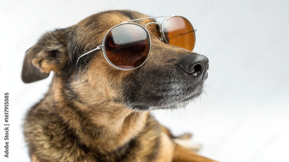 Close-up of a dog wearing sunglasses Close-up of a dog wearing sunglasses