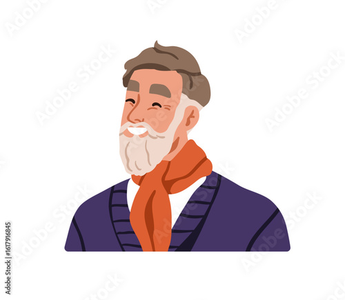 Senior elderly man portrait. Happy smiling laughing old aged male character i...