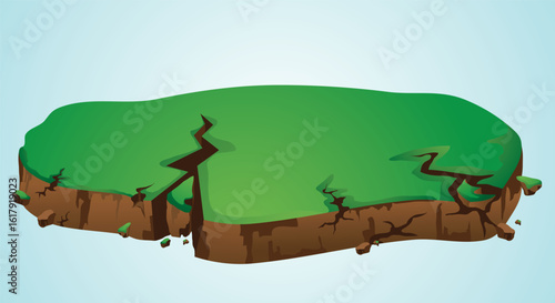 Background illustration Earthquake Damage, earth ground cracks