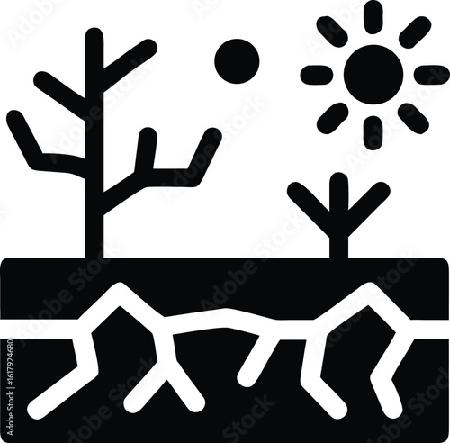 Drought dried earth environmental damage icon