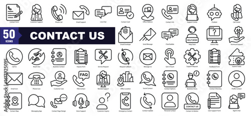 Contact Us icon set