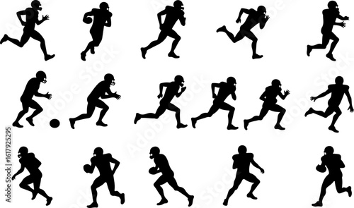 Wallpaper Mural American Football Player Silhouettes in Action" Torontodigital.ca