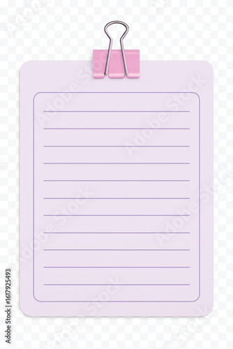 Minimal Purple Sticky Note with Clip