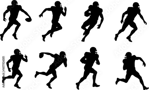 Wallpaper Mural American Football Player Silhouettes in Action" Torontodigital.ca